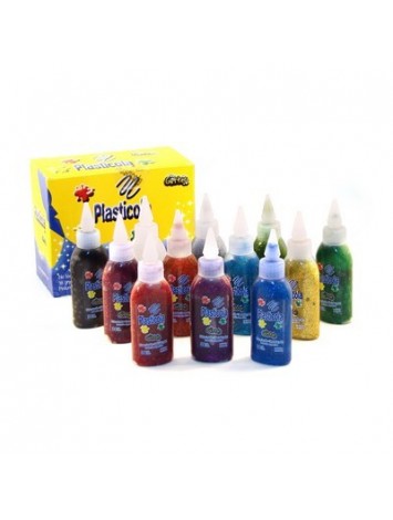 x12 ADHESIVO PLASTICOLA BRILLITOS GLITTER SURTIDOS
