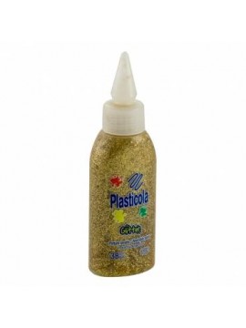 x12 ADHESIVO PLASTICOLA BRILLITOS GLITTER ORO