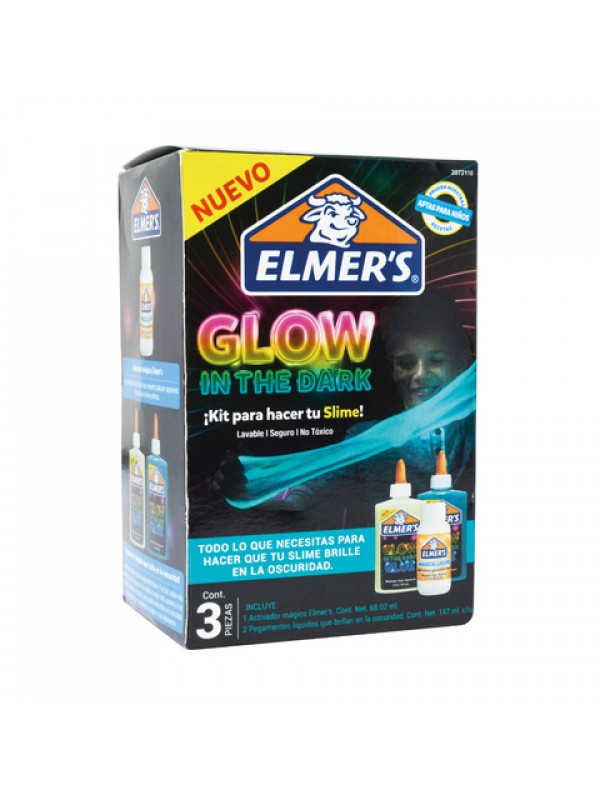 KIT SLIME ELMERS GLOW IN THE DARK x2