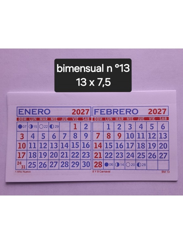 x50 ALMANAQUE BIMENSUAL N°13 7x13 2027
