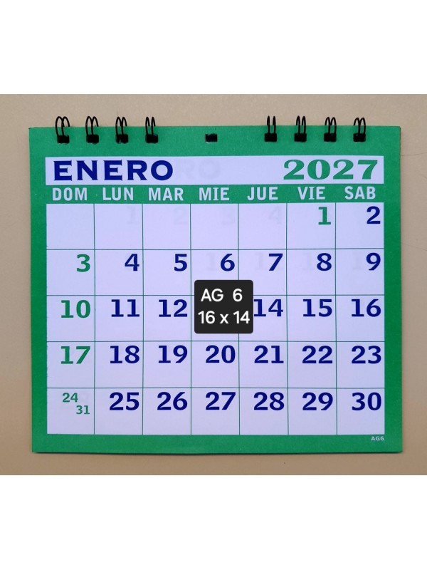 ORGANIZADOR MENSUAL APAISADO AG6 16x14 2027