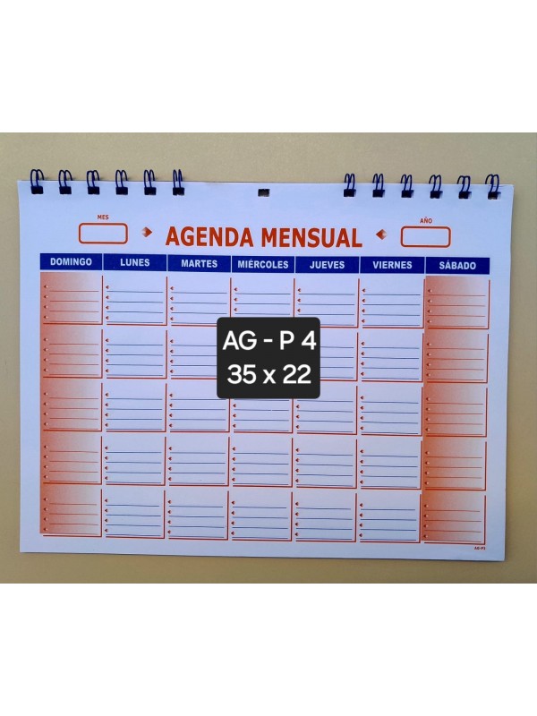ORGANIZADOR MENSUAL PERPETUO AGP4 35x22
