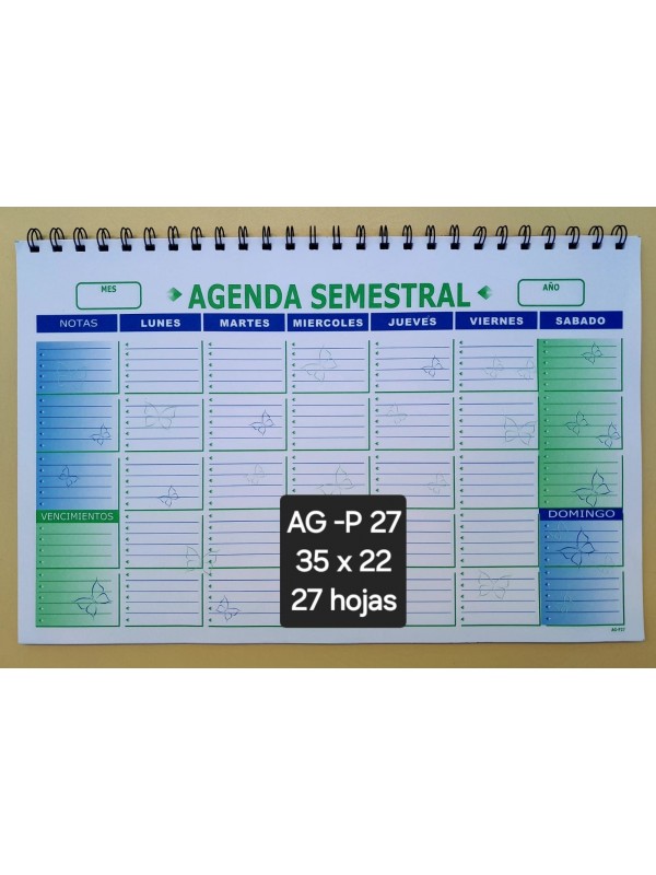 ORGANIZADOR SEMESTRAL PERPETUO AGP27 35x22