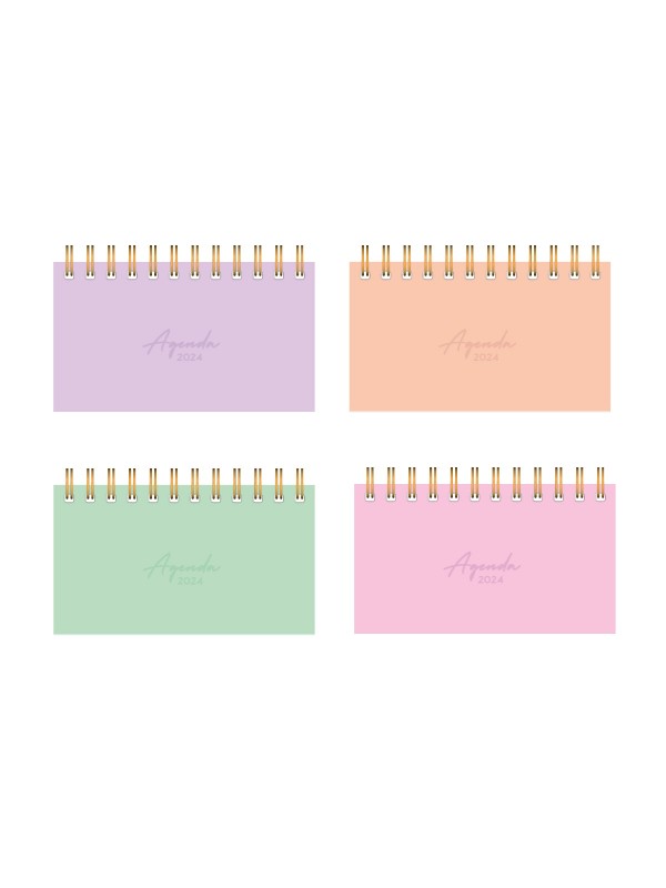 AGENDA POCKET ESPIRAL PASTEL SEMANAL 2024