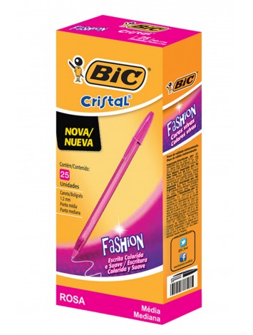 x25 BOLIGRAFO BIC FASHION ROSA