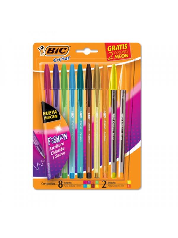 BOLIGRAFO BIC FASHION SURTIDO BLISTER x10