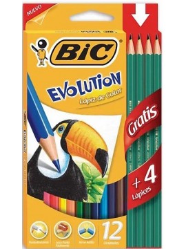 LAPICES DE COLORES BIC EVOLUTION COLORIN x12 LARGOS