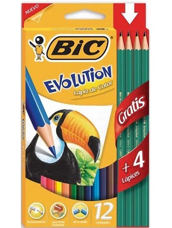 LAPICES DE COLORES BIC EVOLUTION COLORIN x12 LARGOS