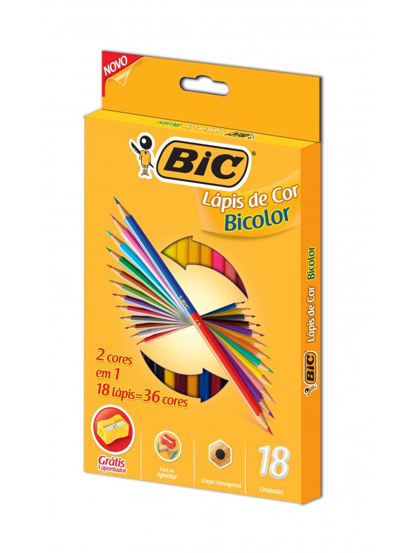 LAPICES DE COLORES BIC BICOLOR x18 LARGOS