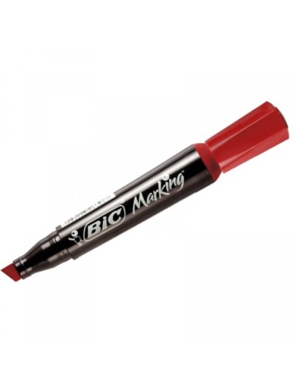 MARCADOR PERMANENTE BIC MARKING CHATO ROJO x12