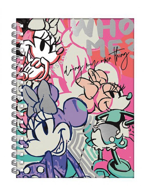 CUADERNO TAPA DURA 16x21 CON ESPIRAL MINNIE MOUSE x 80 HOJAS