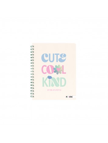 CUADERNO TAPA DURA 16x21 CON ESPIRAL COOL x 80 HOJAS