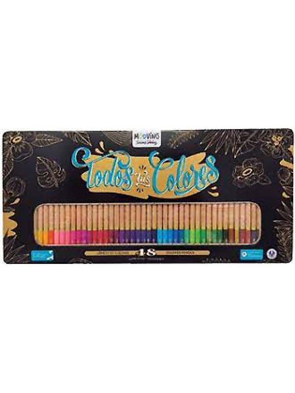 BOX LATA LAPICES DE COLORES MOOVING TODOS TUS COLORES x48