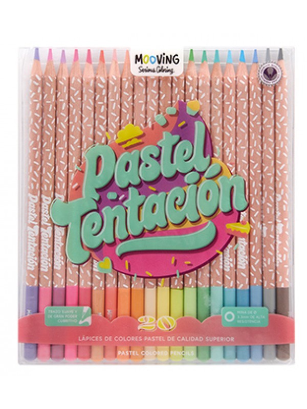 LAPICES DE COLORES MOOVING PASTEL x20 LARGOS*