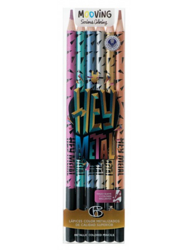 LAPICES DE COLORES MOOVING METALIZADOS x6 LARGOS*