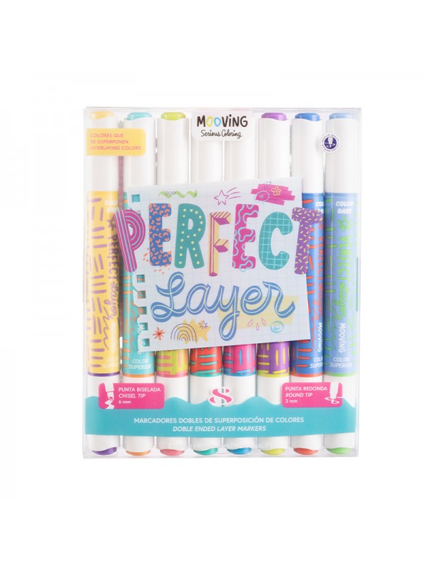 MARCADOR DOBLE PUNTA SUPERPOSICION x8 MOOVING