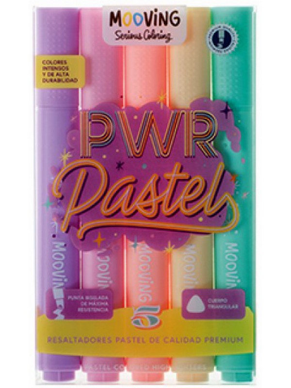 RESALTADORES PASTEL MOOVING BLISTER x5*