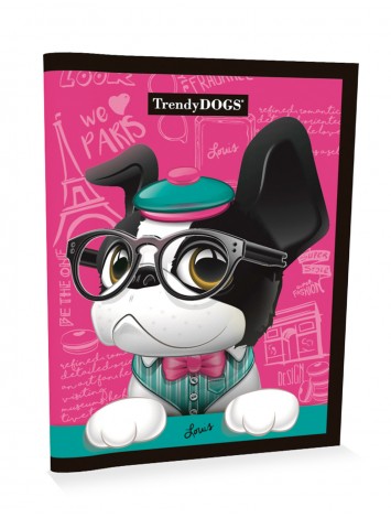 CUADERNO TAPA FLEXIBLE TRENDY DOGS x48 HOJAS