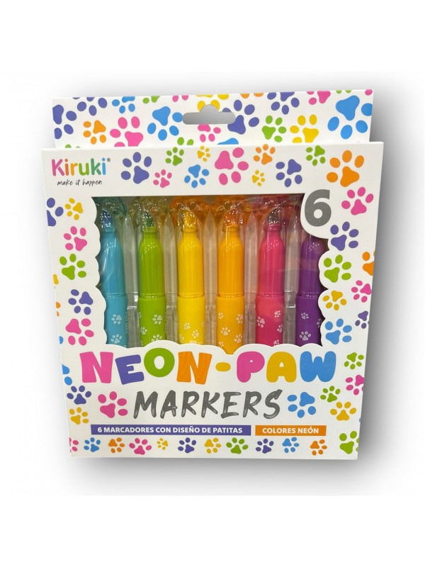 Marcadores Paw Paw Neón x6 Kiruki