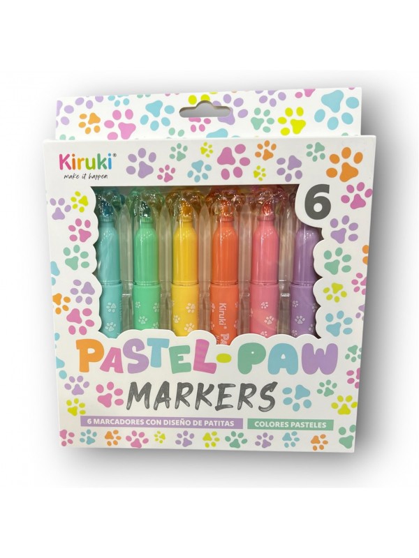 Marcadores Paw Paw Pastel x6 Kiruki