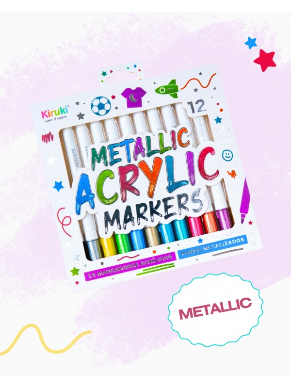 MARCADORES ACRILICOS METALIZADOS x12 KIRUKI