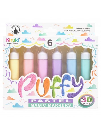 Marcador Puffy Pastel x6 Kiruki