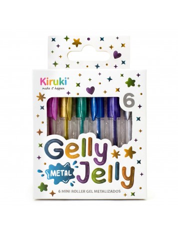 Mini Rollers Tinta Gel Metalizado Surtidos x6 Kiruki