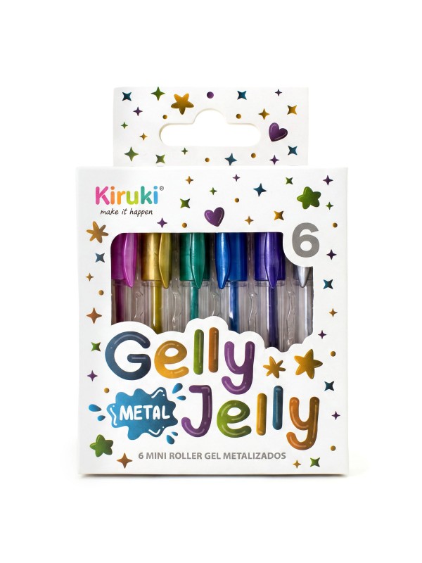 Mini Rollers Tinta Gel Metalizado Surtidos x6 Kiruki
