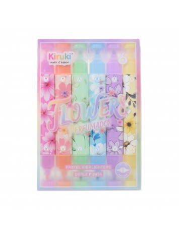 Resaltadores Doble Punta Perfumados Pastel x6 Kiruki