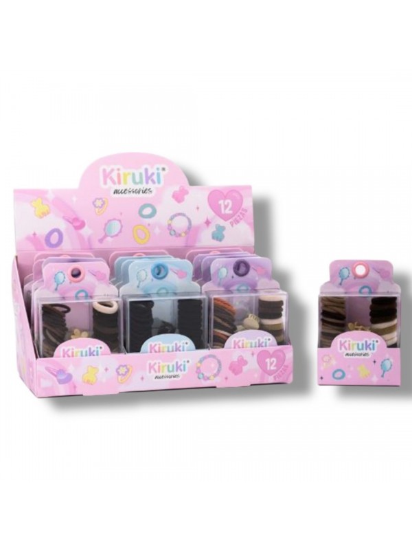 GOMITAS Y GARRITAS BEIGE Y NEGRO x12 KIRUKI