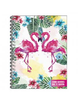 CUADERNO CON ESPIRAL 16x21 TAPA DURA COMO QUIERES QUE TE QUIERA x80 HOJAS