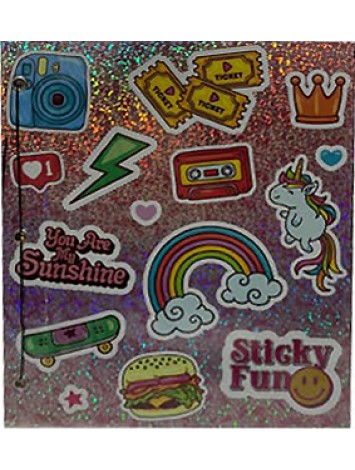 CARPETA CON CORDON N°3 REXON HOLOGLITTER STICKY FUN