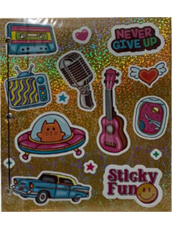 CARPETA CON CORDON N°3 REXON HOLOGLITTER STICKY FUN