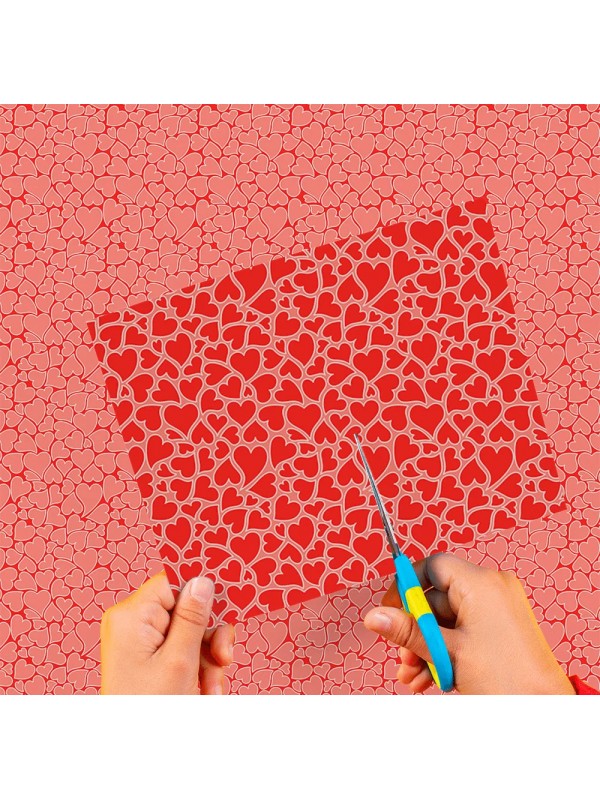 x20 CARTULINA MURESCO ENTRETENIDA CORAZON ROJO