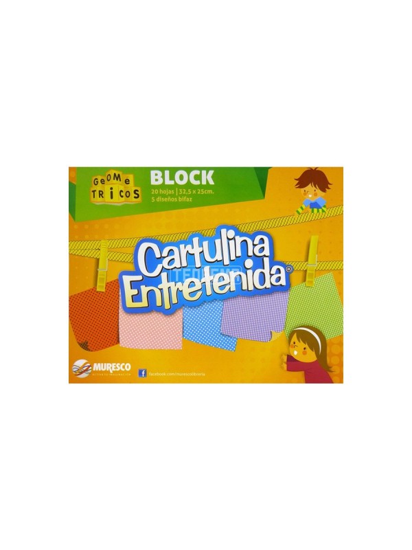 BLOCK CARTULINA ENTRETENIDA GEOMETRICOS x20 HOJAS