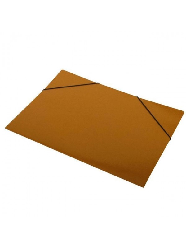 CARPETA 3 SOLAPAS CON ELASTICO 35x50 PLASTIFICADA MARRON