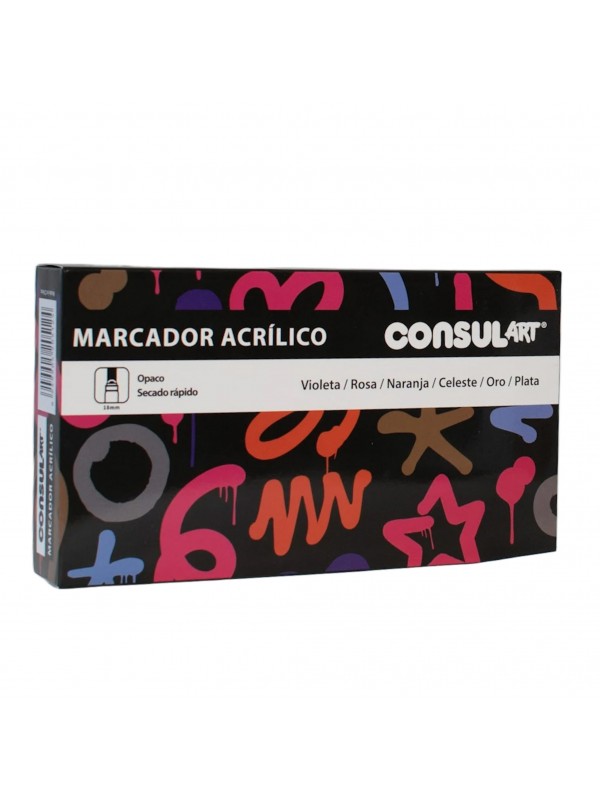 MARCADOR ACRILICO CONSUL-ART 18mm TIPO POSCA MOPR x12 SURTIDOS