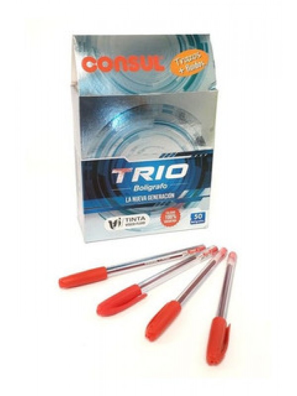 x50 BOLIGRAFO CONSUL TRIO 1 MM ROJO
