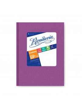 CUADERNO TAPA DURA FORRADO RIVADAVIA x50 HOJAS LILA