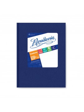 CUADERNO TAPA DURA FORRADO RIVADAVIA x50 HOJAS AZUL