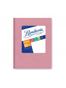 CUADERNO TAPA DURA FORRADO RIVADAVIA x50 HOJAS ROSA