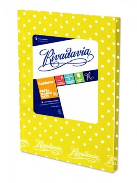 CUADERNO TAPA DURA RIVADAVIA x50 HOJAS LUNARES AMARILLO