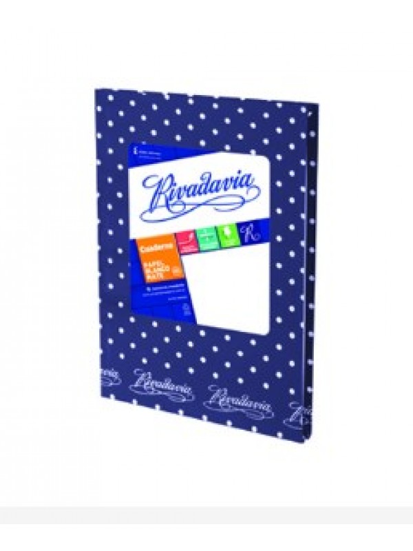 CUADERNO TAPA DURA RIVADAVIA x50 HOJAS LUNARES AZUL