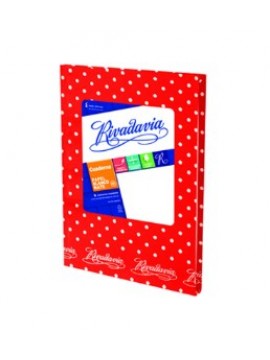 CUADERNO TAPA DURA RIVADAVIA x50 HOJAS LUNARES ROJO