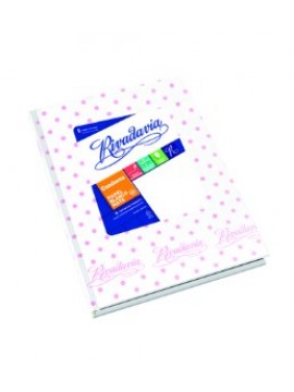 CUADERNO TAPA DURA RIVADAVIA x50 HOJAS LUNARES BLANCO / ROSA