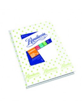 CUADERNO TAPA DURA RIVADAVIA x50 HOJAS LUNARES BLANCO / VERDE MANZANA