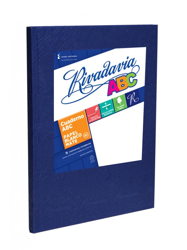 CUADERNO RIVADAVIA ABC 19x23 x48 HOJAS AZUL RAYADO