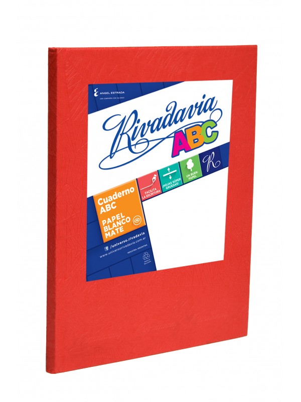 CUADERNO RIVADAVIA ABC 19x23 x48 HOJAS ROJO