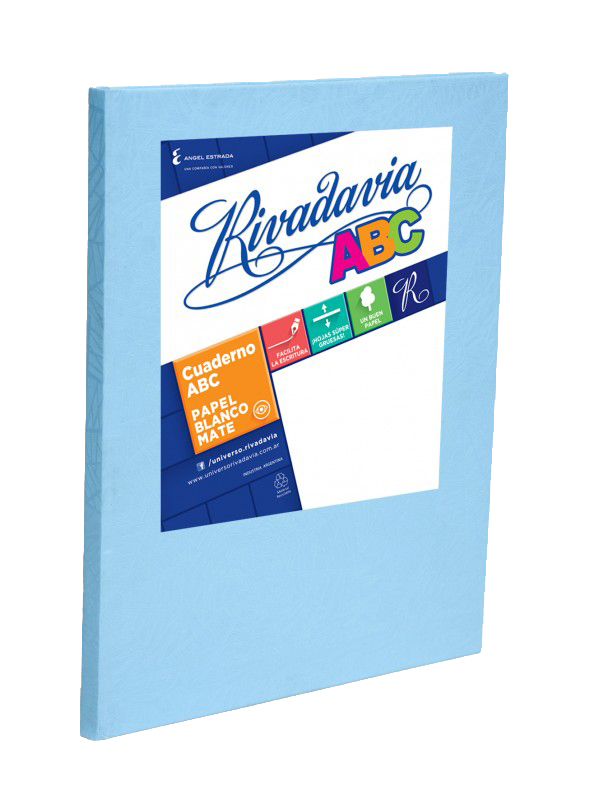 CUADERNO RIVADAVIA ABC 19x23 x48 HOJAS CELESTE