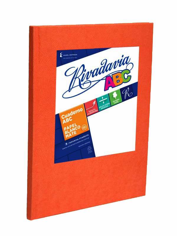 CUADERNO RIVADAVIA ABC 19x23 x48 HOJAS NARANJA